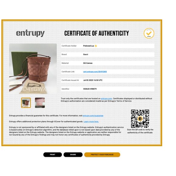 Authentic Gucci Ophidia GG Mini Bucket Bag Pink Canvas Crossbody - Brand New - Picture 16 of 16